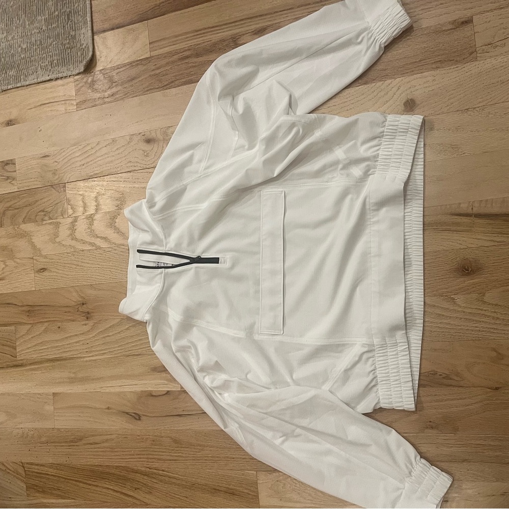 Athleta White Jacket with Black Trim